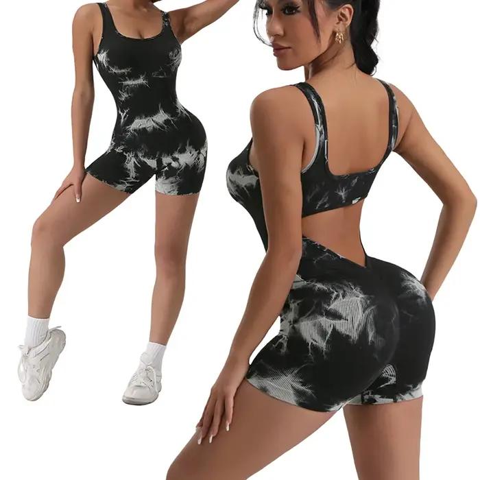 Combinaison de Yoga extensible pour femmes, 1 pièce, cravate, beau dos, levage des fesses, combinais