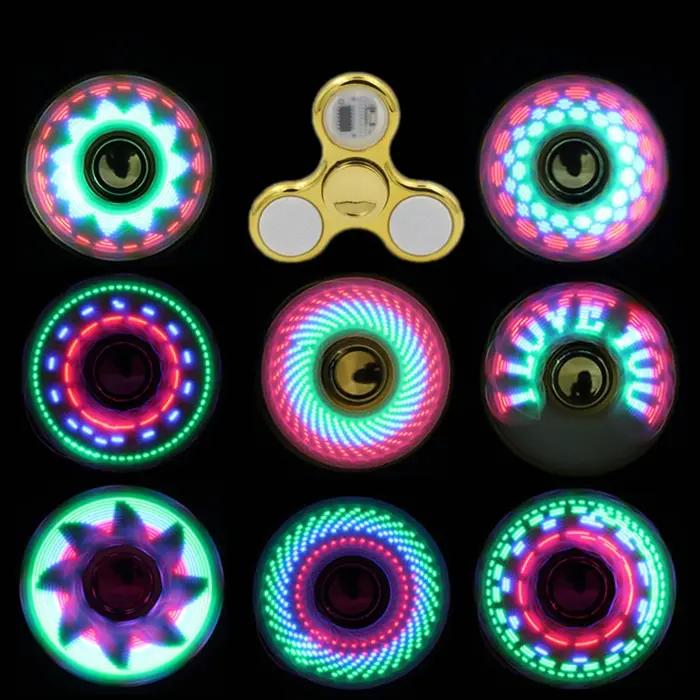 Fidget Spinner lumineux à lumière LED créative, 6 couleurs, changements de main, Golw dans la nuit,