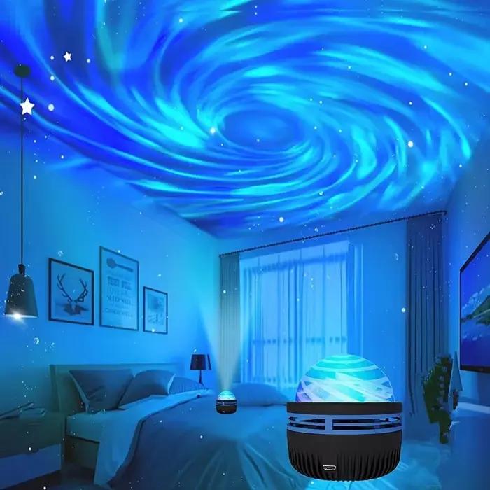 Projecteur d'étoiles et de galaxies, budgétaire de vagues d'eau et d'océan, veilleuse de chambre à c