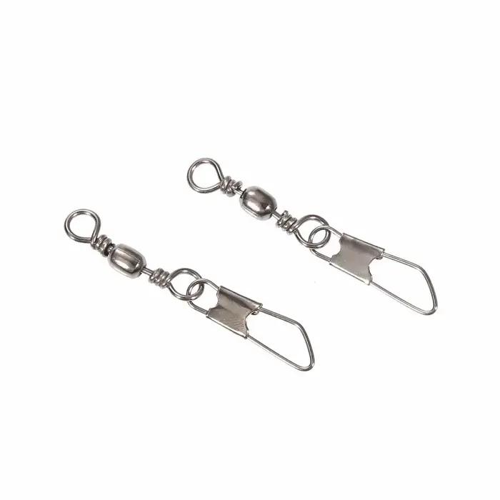 50 pièces/lot connecteur de pêche broche roulement pivotant en acier inoxydable avec mousqueton hame