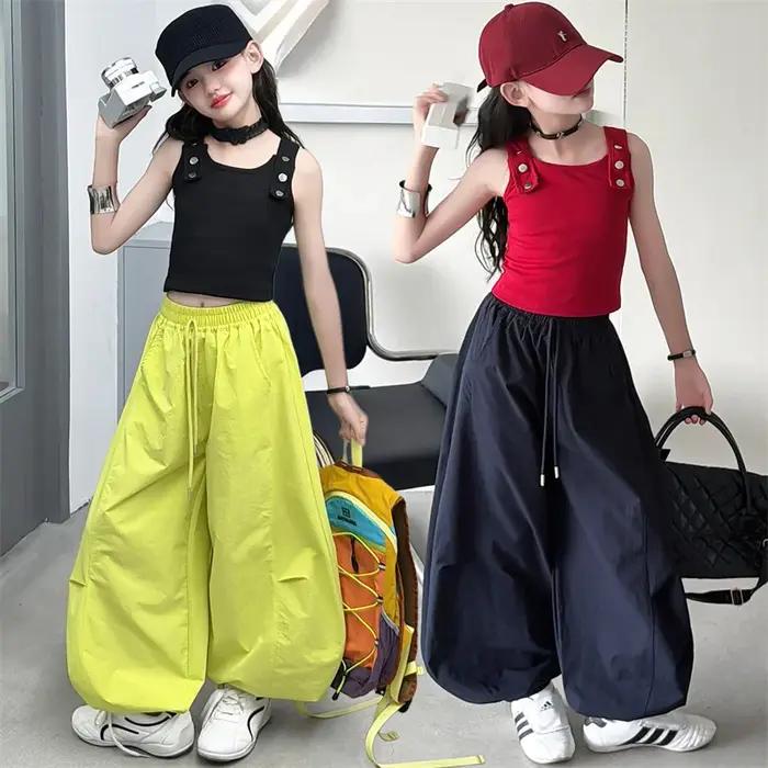 Vêtements pour enfants de 5 à 14 ans, ensembles de vêtements pour adolescents, gilet, haut et pantalon de survêtement, 2 pièces, tenues coréennes à la mode pour filles