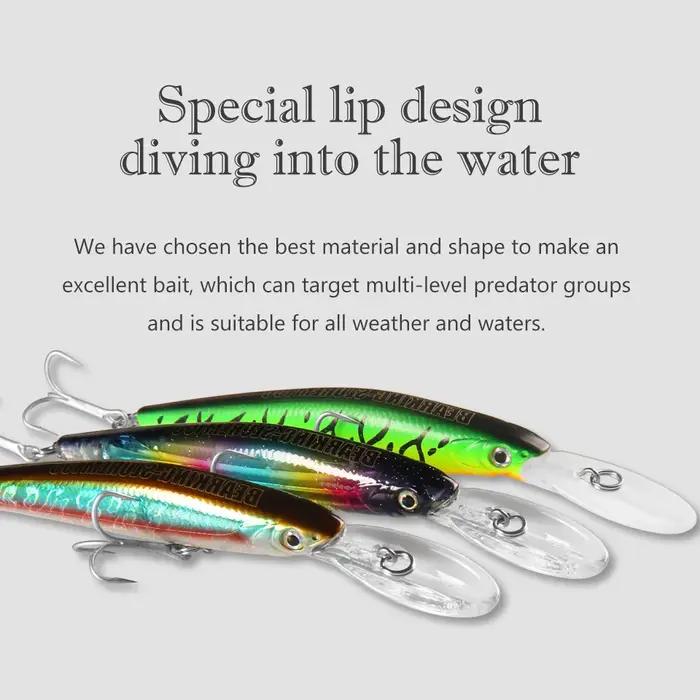 BEARKING Top appâts durs leurres de pêche 120mm 22g longue coulée vairon Wobblers profondeur de plon