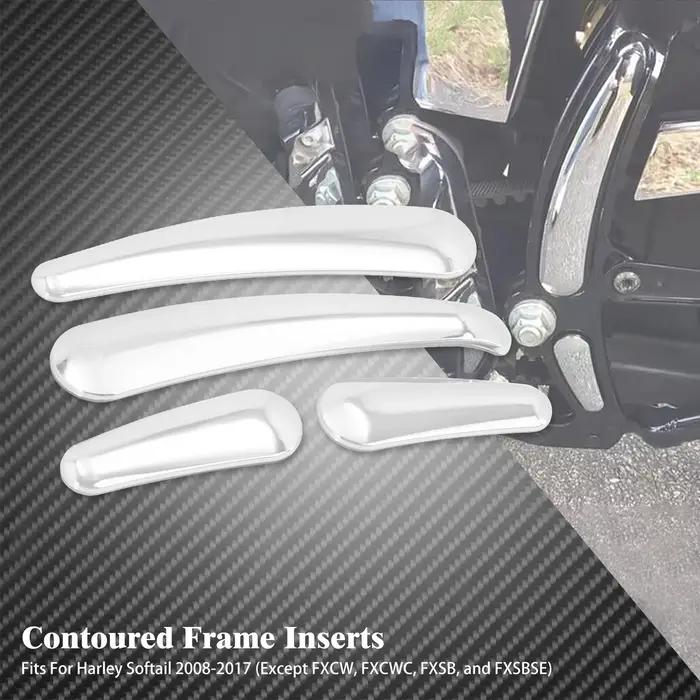 4xMoto 3D bras oscillant cadre insérer couverture chromée pour Harley Heritage Softail personnalisé Fat Boy Lo Deluxe