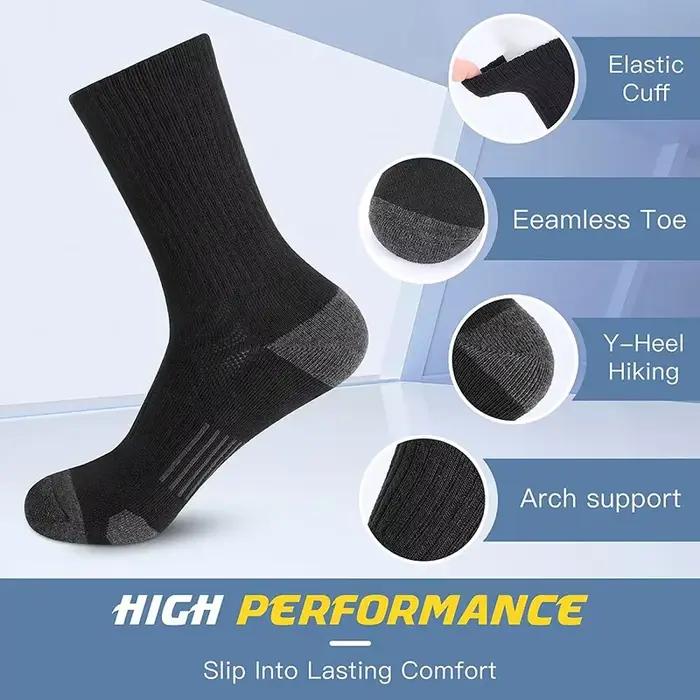 Pack 5 paires chaussettes outdoor homme - Socks cyclisme running confort chasse toutes saisons