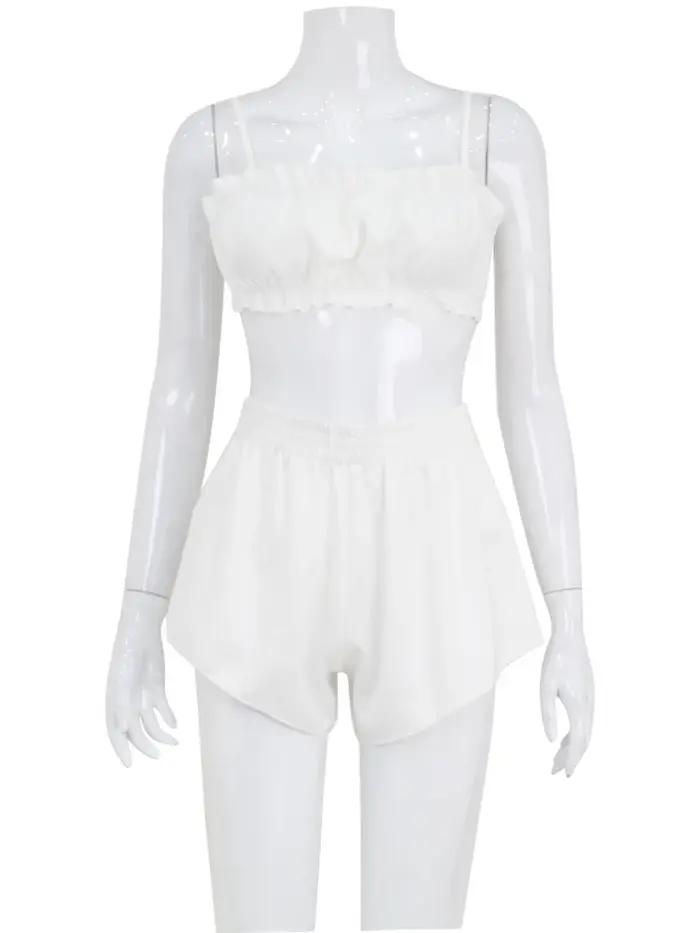 Ahagaga-Survêtement 2 pièces sexy pour femmes, vêtements de nuit, camisole, décontracté, bandage, sl
