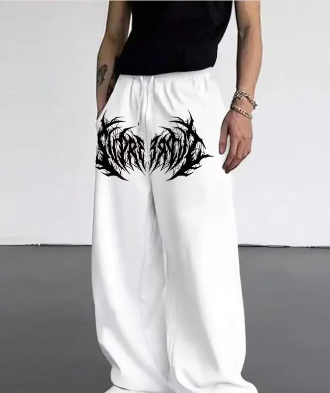 Pantalon décontracté 2026 à jambe droite imprimé, coupe large, pour hommes et femmes, idéal printemp