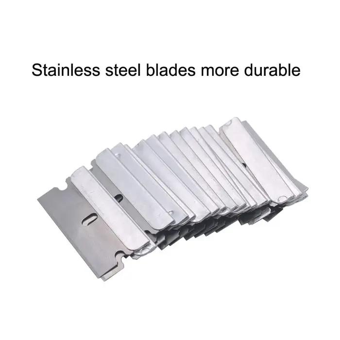 50pcs 100 pièces lame de rasoir grattoir métal verre colle nettoyant dissolvant couteau remplacement