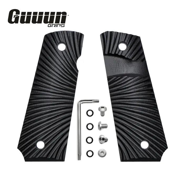 Guuun – G10 pour poignées minces 1911, coupe de sécurité, grande boule, Texture Sunburst