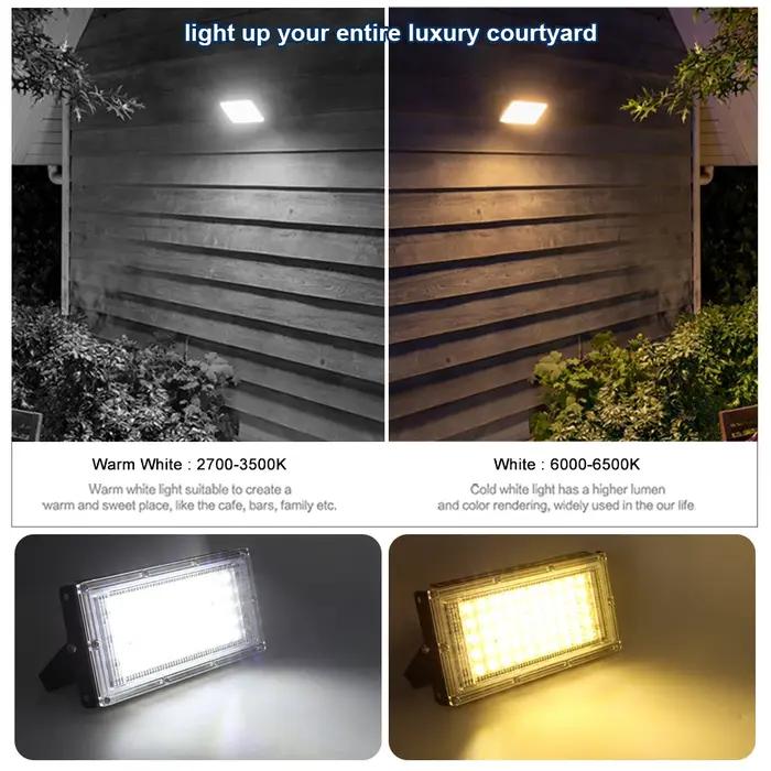Projecteur LED imperméable conforme à la norme IP65, éclairage d'extérieur, idéal pour le jardin, 50