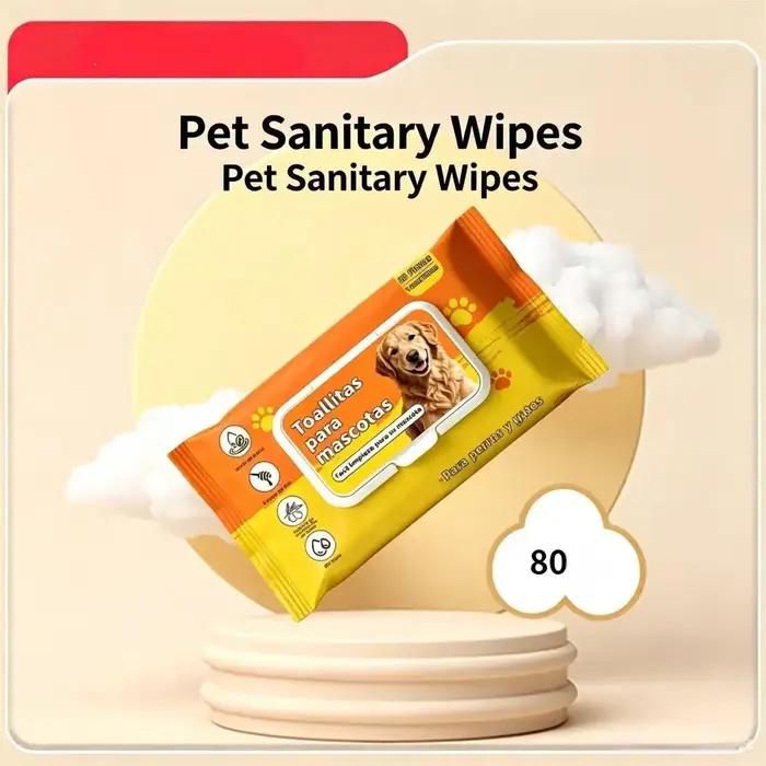 Lingettes de nettoyage multi-usages pour animaux de compagnie, 80 pièces, lingettes d'hygiène quotid