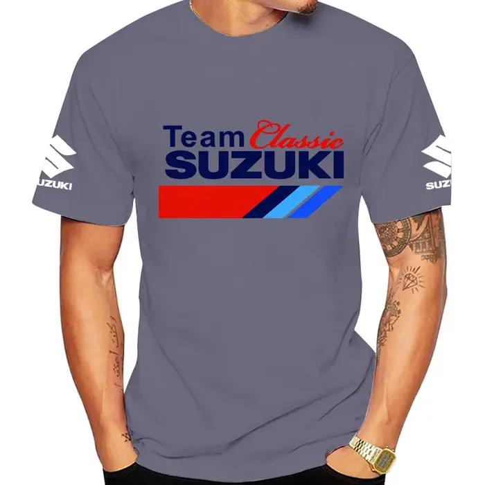 T-shirt classique pour homme en coton 100% pour les passionnés de moto Suzuki, idéal pour les sports