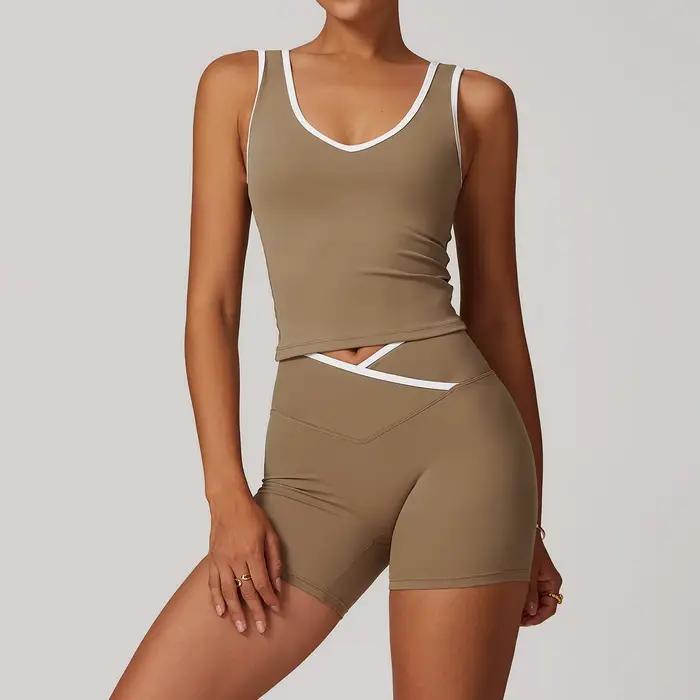 Ensemble de Yoga 2 pièces, tenues d'entraînement, vêtements de sport, Fitness, survêtement de gymnas