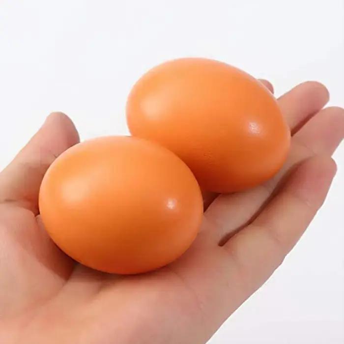 Simulation d'œufs de pâques en bois, 6 pièces, fausses œufs de poule, aide aux poules, outil agricole pour accessoires de nidification de poulet