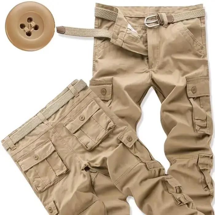 Pantalon cargo droit coupe loose printemps automne multi-poches casual homme