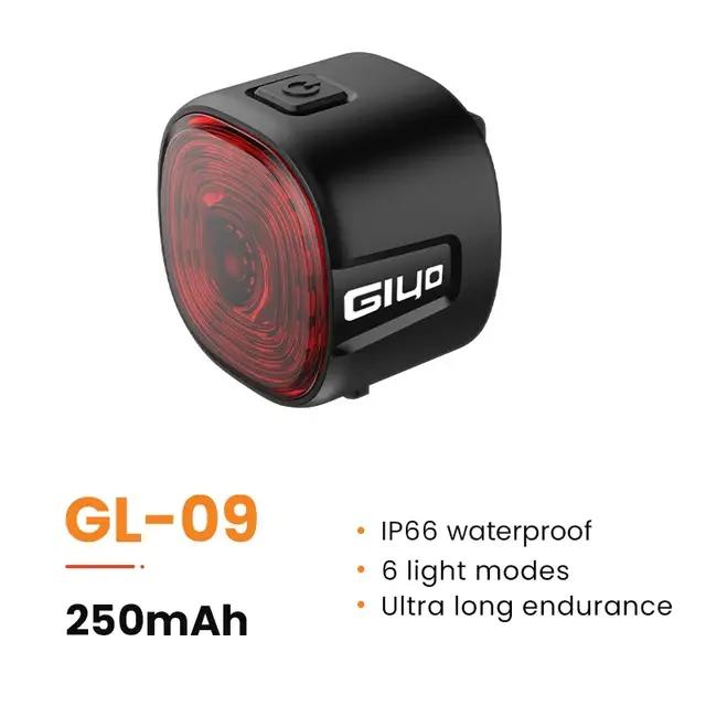 Feu arrière intelligent de vélo Giyo avec freinage intégré