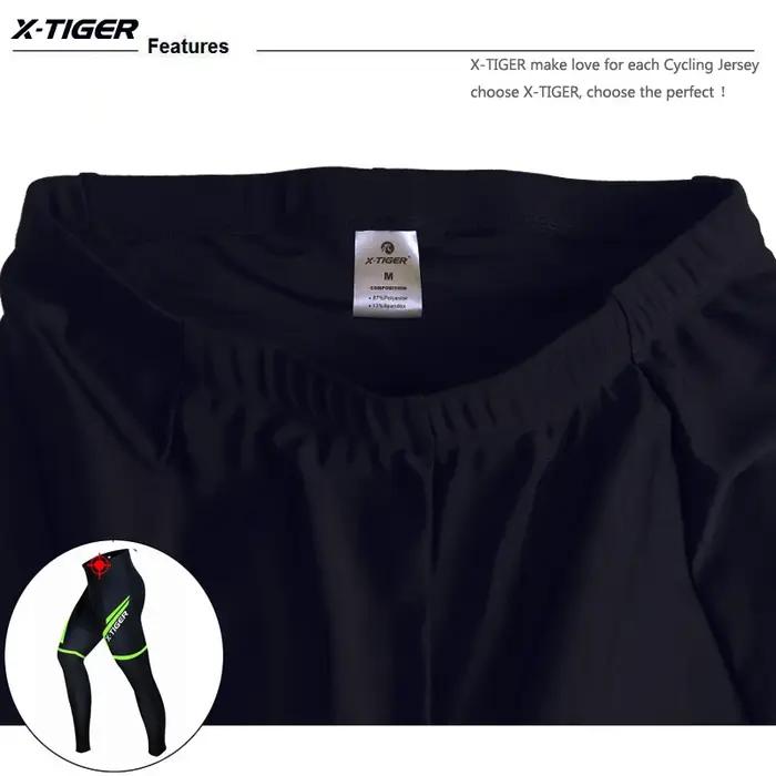 Pantalon de cyclisme X-Tiger pour homme, respirant, pour VTT, avec bretelles, rembourrage en gel 5D,