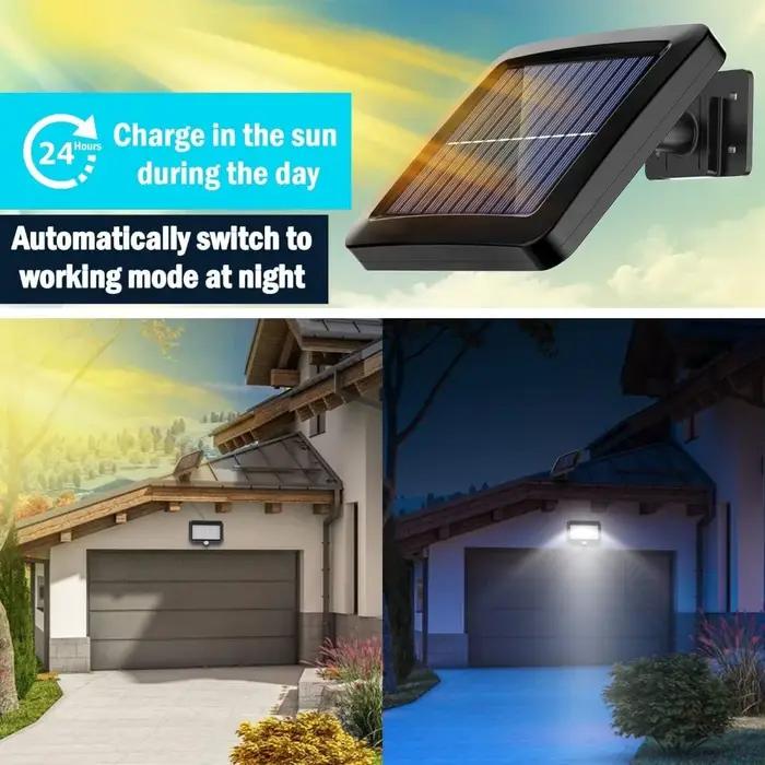Lumière solaire 56LED extérieure avec détecteur de mouvement, étanche IP65, 120 ° Angle d'éclairage,