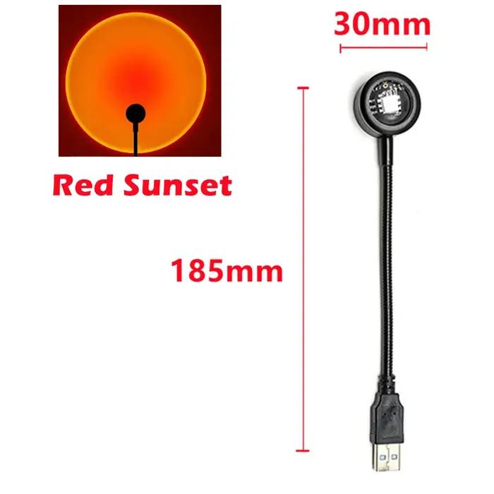 Led USB coucher de soleil lampe projecteur décor à la maison veilleuse Portable lumière d'ambiance pour salon mur