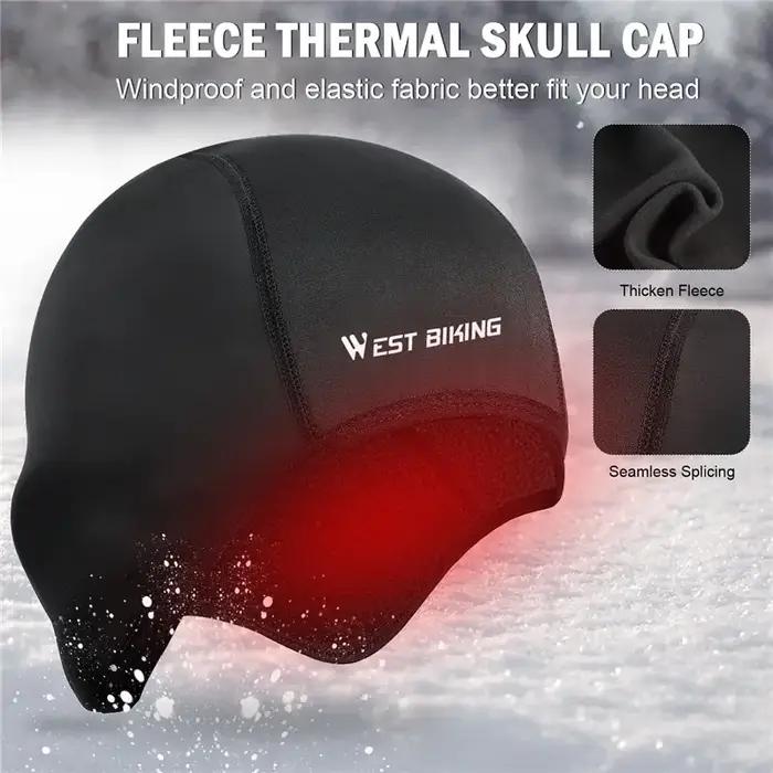 WEST BIKING-Doublure de casque thermique coupe-vent pour homme et femme, casquette de cyclisme d'hiv