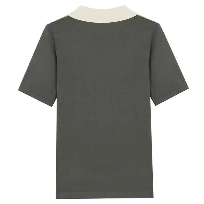 Polo à Manches Courtes en Tricot pour Homme, Vêtement de Luxe, Rétro, Boutonné, Patchwork, Mode Populaire, Business, Loisirs, Été