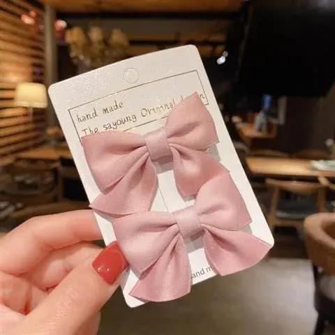 2 pièces nouveau mignon arc couvre-chef doux petite fille cheveux accessoires été filles Net rouge Clips bébé épingles