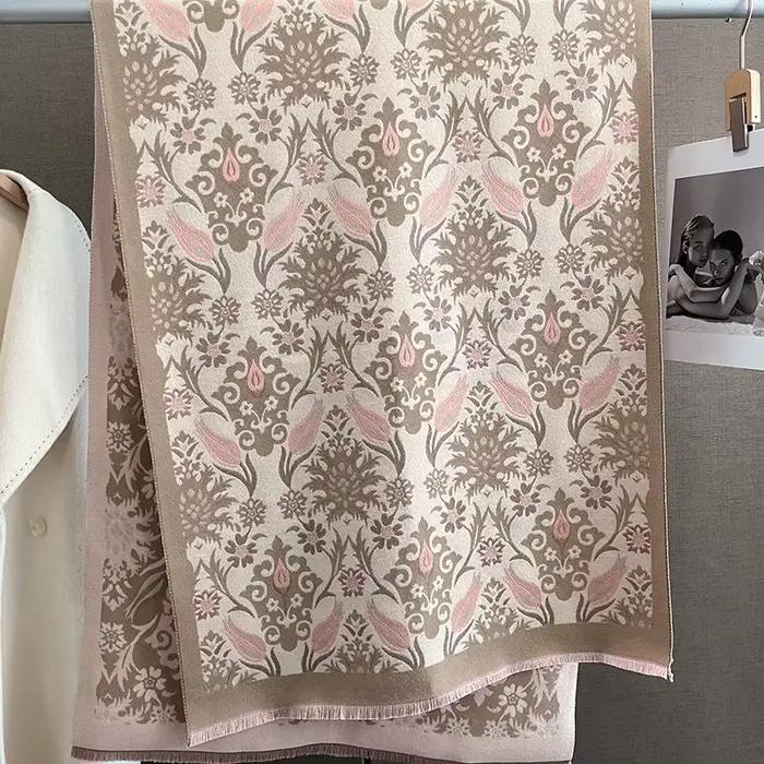 Écharpe chaude en cachemire pour femmes, couverture Pashmina de luxe, châle épais, foulard à la mode