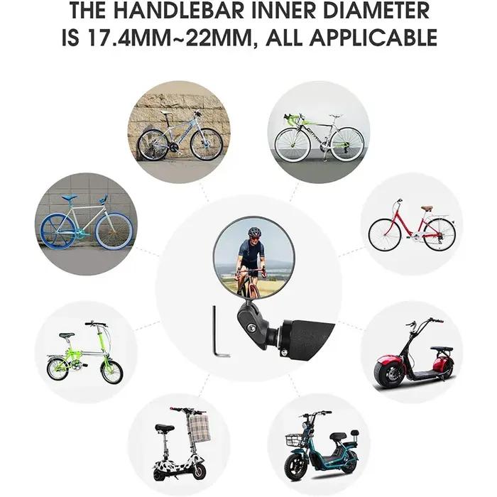 Rétroviseur de vélo universel, rotation réglable, grand Angle, guidon de cyclisme, accessoires de vé