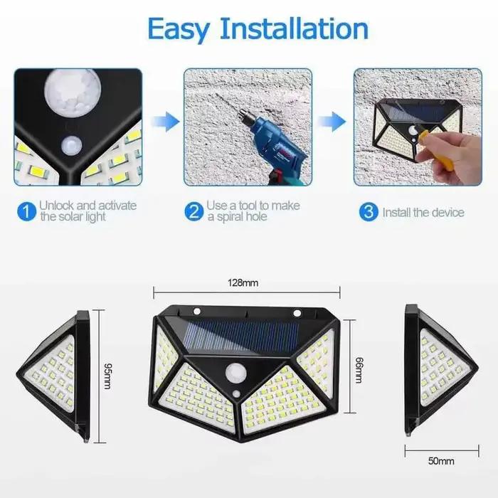 Lampe solaire LED multifonctionnelle avec détecteur de mouvement, lumière du soleil étanche, décorat