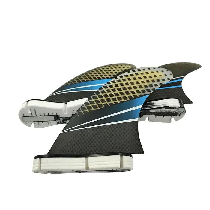 Ailerons de surf en fibre de carbone, G5/G7 LeicFins UPSURF FCS 2, stabilisateur double onglets, 2 L
