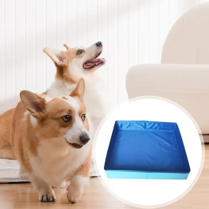 Piscine pliante carrée en PVC pour chiens et chatons