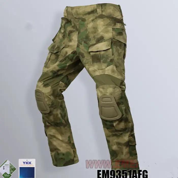 Pantalon de combat EMERSON G3 avec protections intégrées pour hommes, camouflage AT-ACS FG, airsoft et chasse