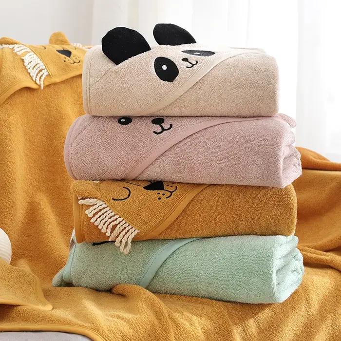 Robe de bain en coton pour bébé, serviette de bain, cape à capuche de dessin animé pour enfants, gar