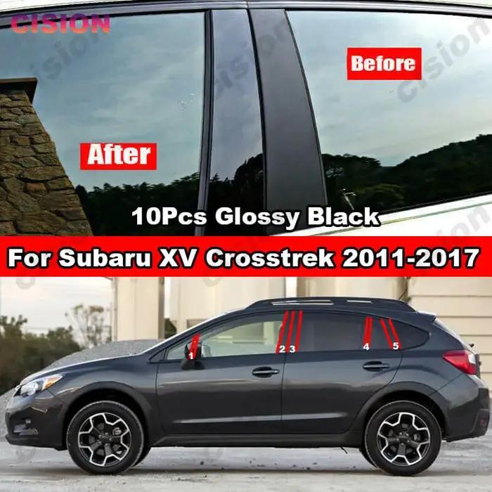Garniture pilier fenêtre Subaru XV 2011 2017 brillante fibre carbone protection décoration voiture élégante