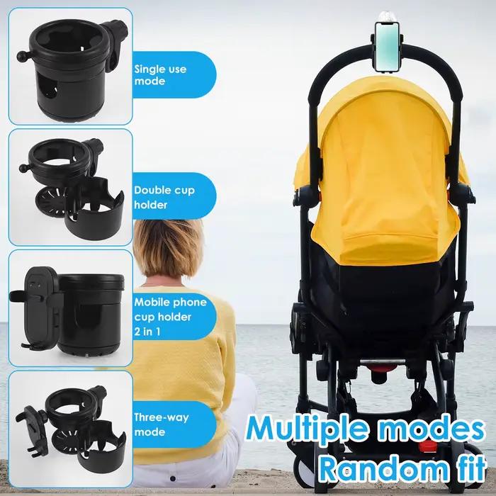 Porte-gobelet universel pour poussette, support de bouteille d'eau 360 ° Support de téléphone rota