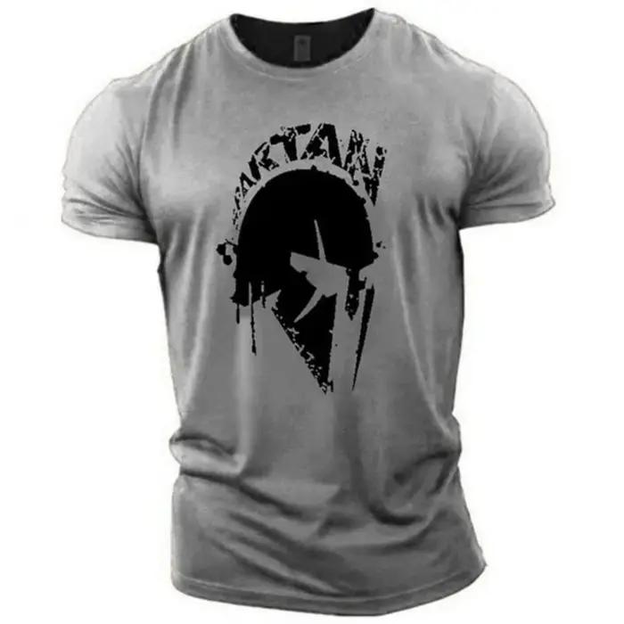 T-shirt col rond confortable et respirant pour hommes, motif imprimé Spartan Warrior, adapté aux vêt