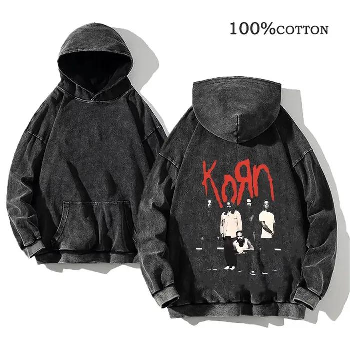 Korn Rock Band World Tour sweats à capuche Vintage lavé hommes
