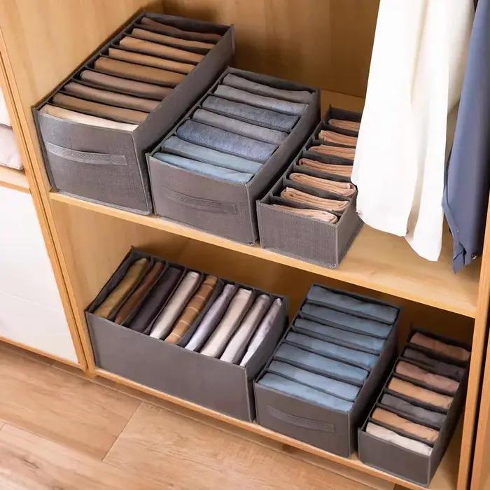 Organiseur de vêtements pour placards, boîte de rangement pour pantalons, jeans, organisateur de placard, tiroirs, sous-vêtements, chaussettes, t-shirts, organisateurs de rangement pour armoire