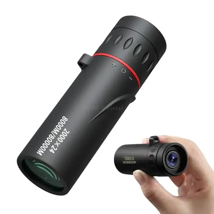 Monoculaire télescope HD 2000x24 mini portable avec support téléphone chasse camping observation oiseaux