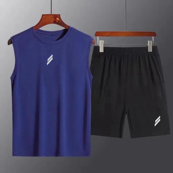 Nouveau Gilet et Short Sport Hommes Été Mince Séchage Rapide Ensemble Fitness Course Occasions Spéciales