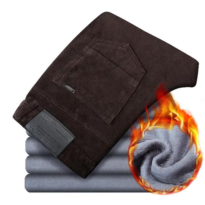 Pantalon velours polaire hiver homme nouveau chaud épais classique droit pour chasse confort