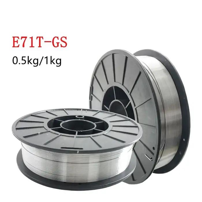 Fil de soudage sans gaz E71T-GS de 1 kg, fil de soudage en acier sans gaz ni MIG, 0,8 mm/1,0 mm, fil
