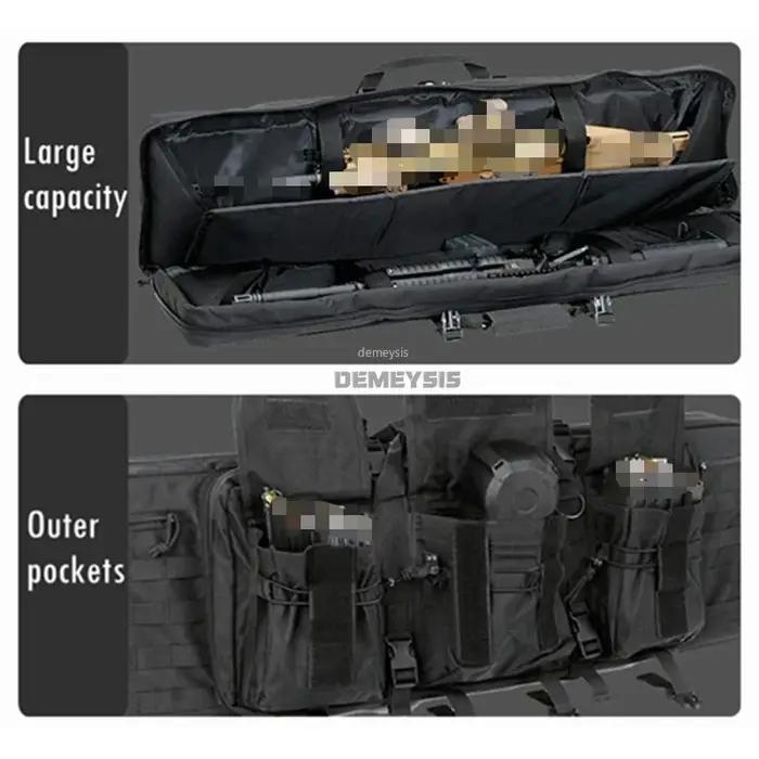 Mallette de rangement rembourrée pour fusil de chasse Airsoft tactique double compartiment en tissu Oxford 600D pour chasseurs et amoureux d'Airsoft occasions spéciales