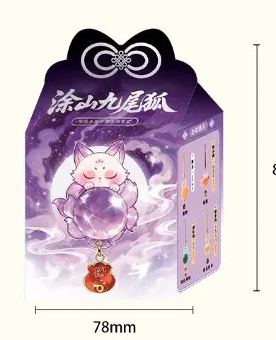 Pendentif en résine de renard à neuf queues de style chinois mignon