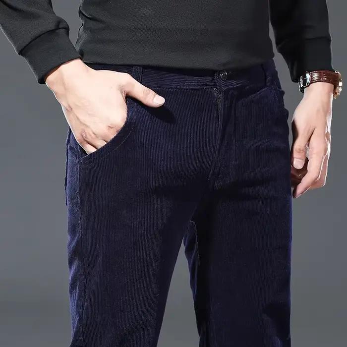 Pantalon velours polaire hiver homme nouveau chaud épais classique droit pour chasse confort