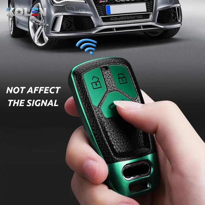 Coque en cuir et TPU pour clé télécommande de voiture, pour Audi A4 B9 A5 A6L A6 S4 S5 S7 8W Q7 4M Q
