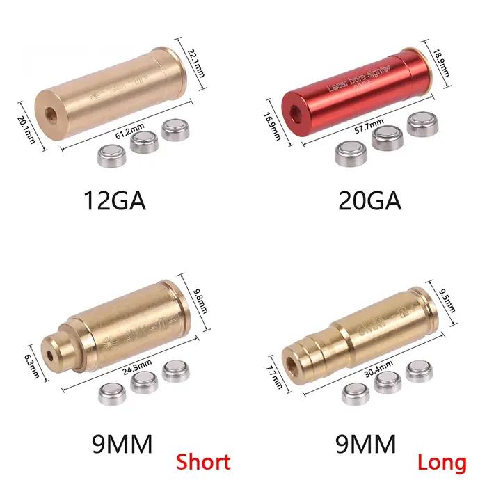 Jauge de balle d'entraînement de vue Laser rouge tactique. 223/9mm/12GA/20GA/7.62/.45/.22LR cartouche en laiton alésage pour la chasse