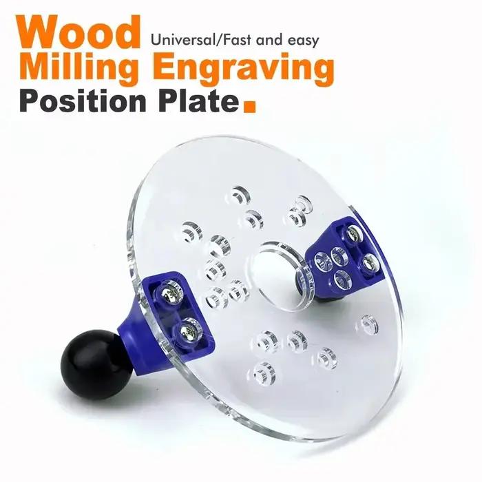 Disque de positionnement pour la sculpture sur bois à double poignée, guide à base fixe, base transparente, base de fraisage électrique pour le bois, réglable