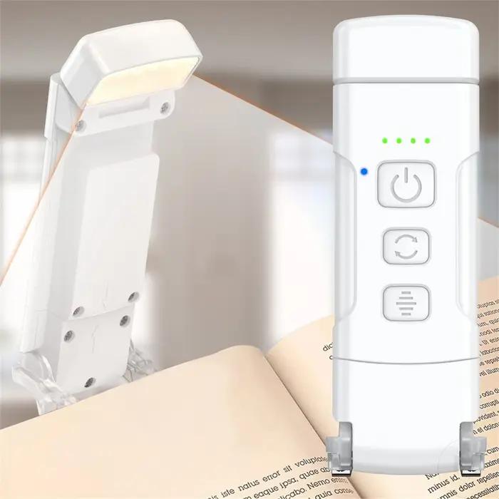 Lampe de livre avec minuterie USB Rechargeable 3 couleurs et 5 luminosité