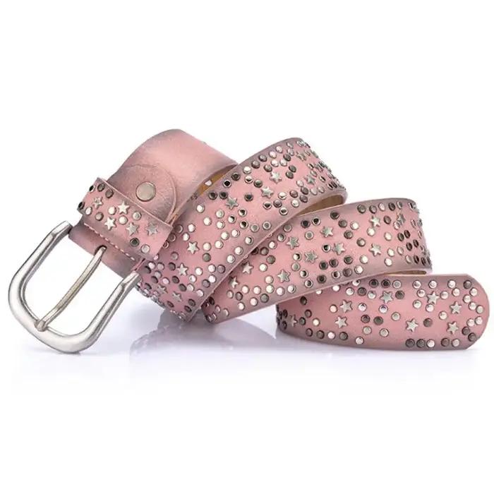 BOKADIAO femmes ceinture Punk boucle ardillon Vintage géométrie Rivets luxe dame Original ceintures