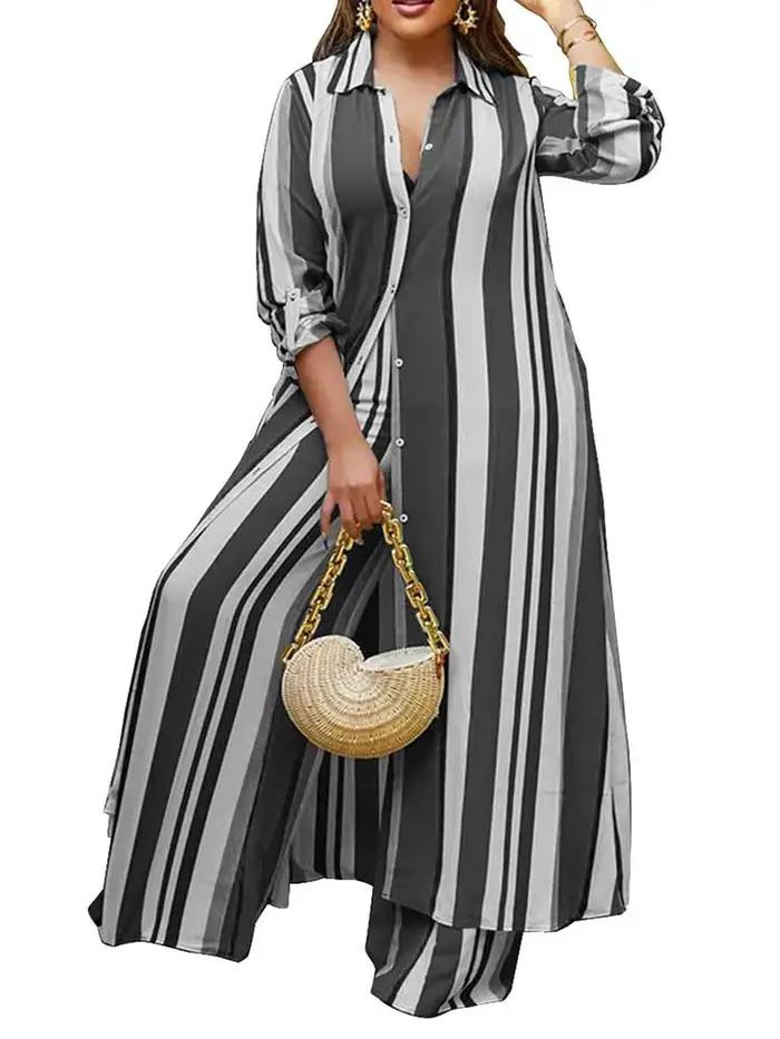 Ensemble chemise longue et pantalon pour femme